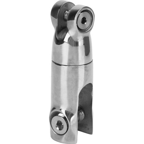 Manille tournante double 316 acier inoxydable robuste multi-directionnel pour amarrage, capacité 3200 lbs, chaînes 6-8mm, connexion marine lourde. (1/5)