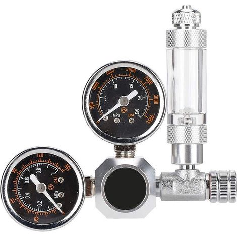 Régulateur de CO2 pour Aquarium avec Compteur de Bulles et Double Manomètre de Précision (1/3)