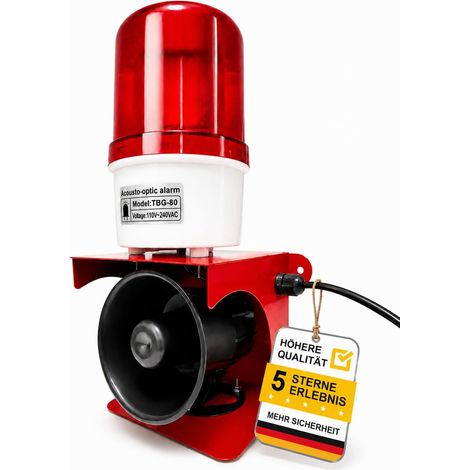 Sirène d'alarme industrielle 115 dB avec flash LED IP65 (1/5)
