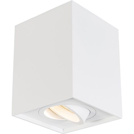 QAZQA + Faretto quadro - Moderno - Alluminio - Bianco - Cubo/Quadrato Max. 1 x Watt