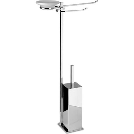 Piantana bagno water bidet quadrata in ottone cromato, base cm 12 x 10 - piantana bagno (1/4)