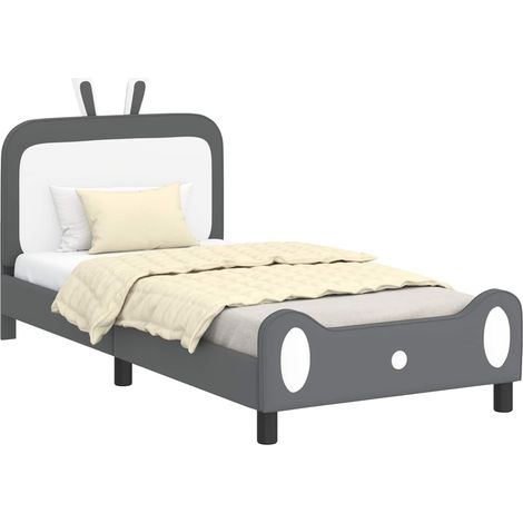 Maison Exclusive - Kinderbettgestell mit Kopfteil Hellgrau 80 x 2