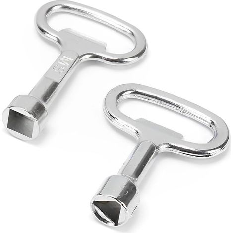 1 chiave a testa quadrata - 1 chiave triangolare - chiave per valvola di sfiato aria da 8 mm - chiave di rilascio aria - chiave per valvola di sfiato aria riscaldamento scatola contatore acqua - argen