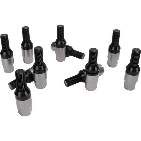 Lot de 20 boulons de roue conique M14x1.5 avec écrou de fixation pour automobile universel acier 35CrMo 17mm 28mm grade 12.9 accessoire auto (1/5)
