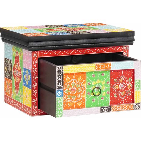 Cabinet de chevet avec tiroir-Table de nuit-Table de chevet Multicolore 40 x 30 x 28 cm (1/5)