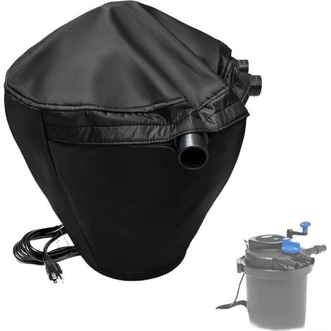 Housse de filtre de bassin imperméable en tissu Oxford anti-poussière pour pompes d'extérieur – Protection UV noire 30,5 x 30,5 x 40,6 cm (210D) (1/5)