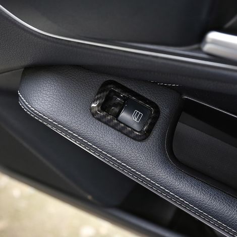Ensemble de 5 pièces en fibre de carbone avec cadre décoratif pour interrupteur de lève-vitre universel Mercedes-Benz (1/5)