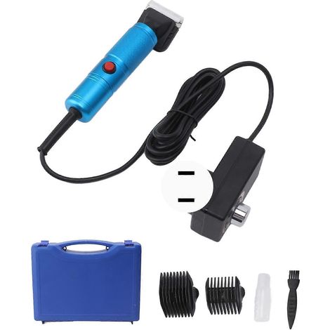 Elektrische Schaf- und Hundeschere, wiederaufladbare Schermaschine mit Scherkopf für Schafe und Ziegen, blau, 100–240 V US-Stecker