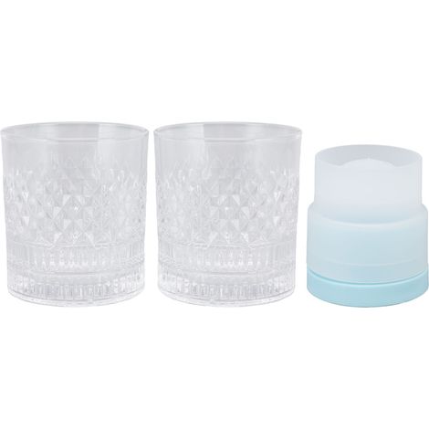 Ensemble de moules à glaçons ronds en forme de verre à whisky pour cocktails et boissons - Cadeau original et ingénieux pour homme (1/5)