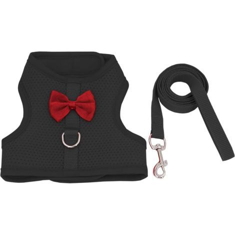 Harness Leash, Breathable Mesh Bow Tie, Adjustable, For Rabbit Kitten Guinea Pig (1/5)