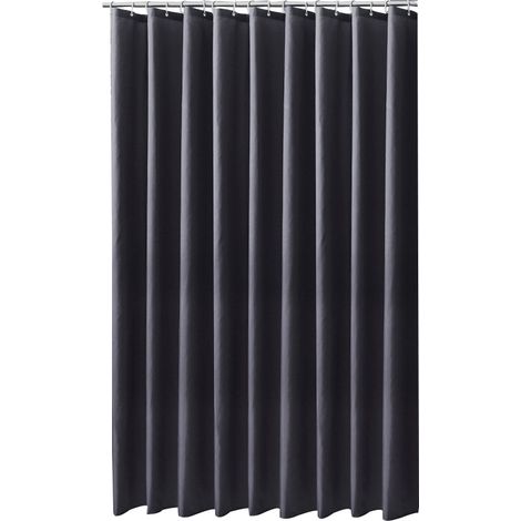 Rideau de Douche Anti-Moisissure Polyester 80x180 cm Lavable avec 12 Crochets (1/4)