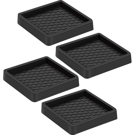 4 Pièces Patins pour Meubles,5cm Patin Antidérapant en Caoutchouc, Protection Pied de Chaise, Patins Antidérapants Coupelles de roulettes pour Meubles pour Lit Armoire Canapé Chaise Table (carrée) (1/5)
