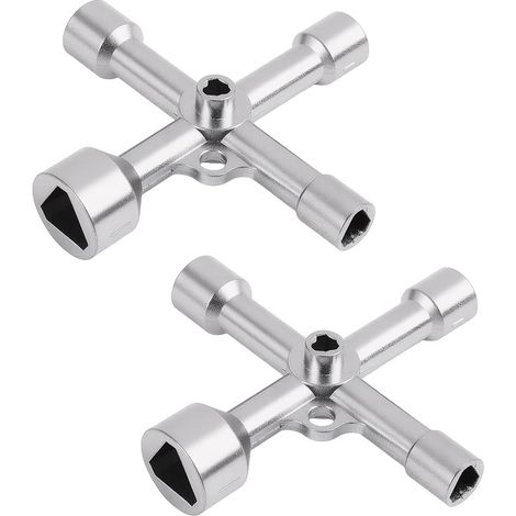 Cle Triangle,Clé Triangulaire 5 Tailles 7 Mm/10 Mm/12 Mm/13 Mm/18 Mm, Outil Multifonction Pour électricité, Gaz, Eau, Compteurs Et Armoires, Clé Triangle Et Carré (1/4)