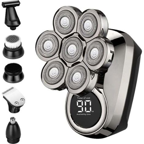 Rasoir Électrique - Tête Flottante 8D - Étanche Rasage Humide Ou Sec - Charge USB - 6 En 1 - 1 Pièce (1/4)