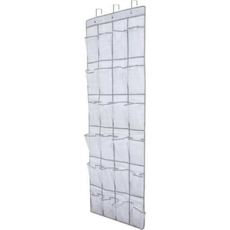 Range chaussures à suspendre sur la porte, sac de rangement suspendu avec 24 poches, rangement de chaussures suspendu, organiseur de suspension multifonction pour chambre à coucher, salle de ba (1/3)