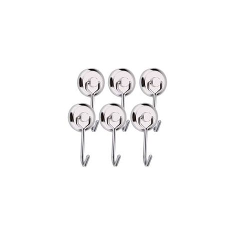 Lntyq Crochet Aimanté Puissant 15 kg Crochet Magnetique Frigo Argent 6pcs 3613mm (1/4)
