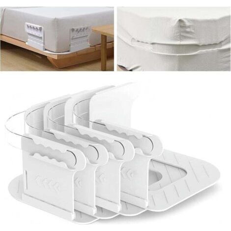 4PCS Support De Draps De Lit,Attache Drap Housse,Support de Drap de Lit Robuste,Sangles de Drap-Housse d'angle,Gardez Les Draps Fermes et Serrés,s'adapte à Toutes Les Tailles de Matelas (1/4)