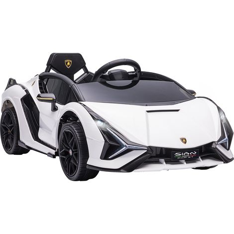 Macchina Elettrica per Bambini 12V con Licenza Lamborghini Sian FKP 37 Bianca (1/5)