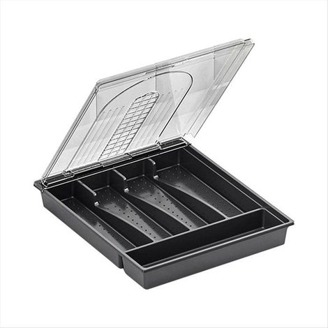 Tiroir de rangement cuisine pour vaisselle, couverts et couteaux, organisateur pratique. (1/5)
