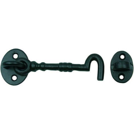 Gancio fermapersiane rustico nero snodato con incontro - mm.100 - 4 pz