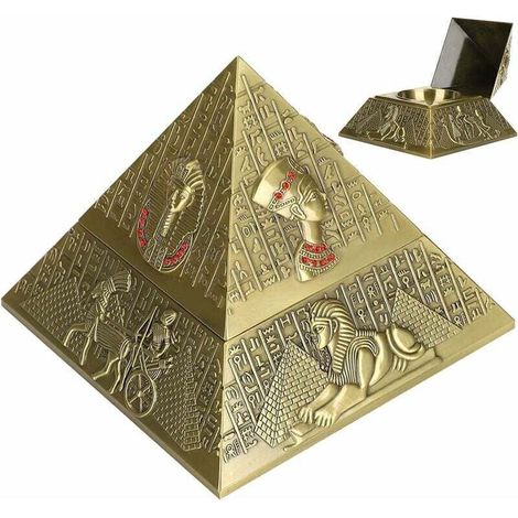 Statua in metallo modello piramide egizia, ornamenti retrò, oggetti decorativi artigianali per decorazione/regalo/collezione (bronzo) (1/4)