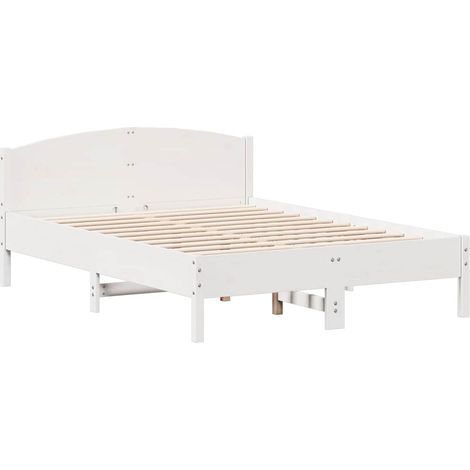 Maison Exclusive - Letto senza Materasso Bianco 135x190 cm Legno Massello di Pino (1/5)