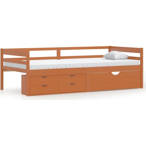 Giroletto con Cassetti Grigio Scuro in Legno di Pino 90x200 cm vidaXL (1/5)
