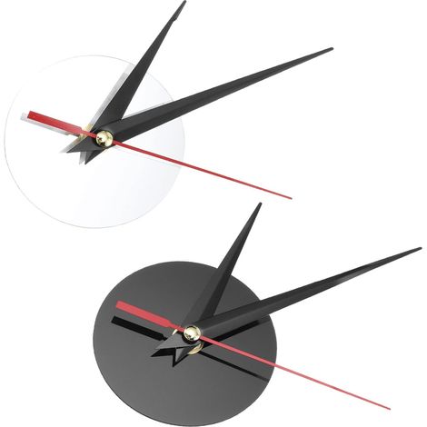 Kit Mécanisme Horloge Murale 2 Pièces Aiguilles à Monter Soi-Même Noir Blanc Mouvement Silencieux sans Pile pour Pendule Cuisine (1/5)