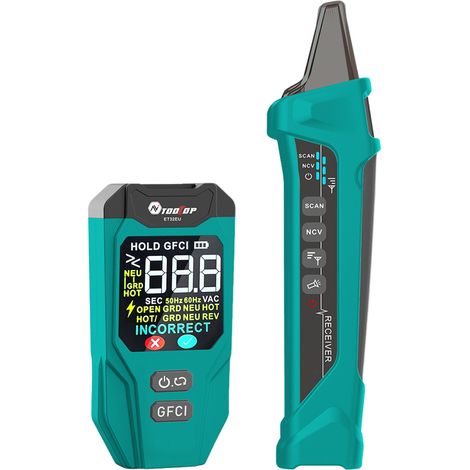 Beyamis Détecteur disjoncteur GFCI - Testeur prise numérique écran LCD (1/5)