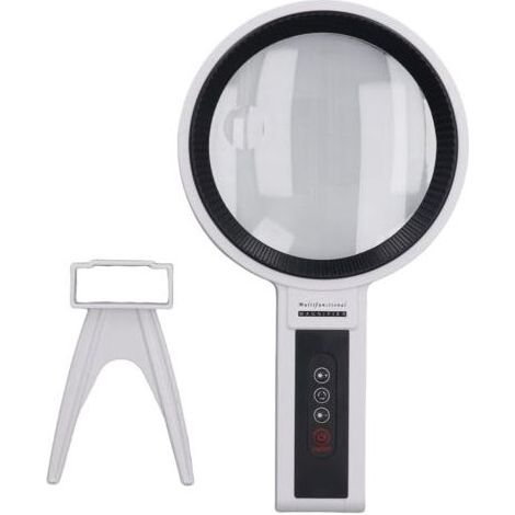 Lampe de poche à main avec lumières 34 LED, grossissement 2,5X et 4,5X, 10 modes de luminosité, portable pour lecture de travaux rapprochés et inspection de petits matériaux (1/5)
