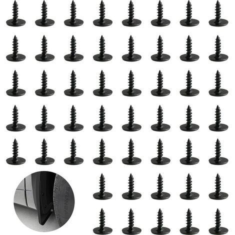 Kit de 50 vis auto-taraudeuses M5 x 16 mm, Acier au manganèse de haute qualité, Résistant à la rouille et à la corrosion, Design de filetage affûté, Compatible avec plusieurs voitures (noir) (1/5)