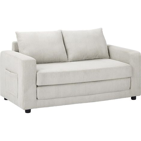 Divano letto 2 posti in Velluto a coste Beige - MIRTO