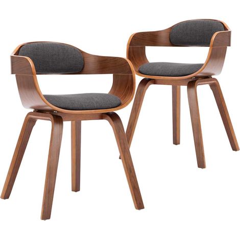 Maison Exclusive - Sedie da Pranzo 2 pz Grigio Scuro in Tessuto e Legno Curvato (1/5)