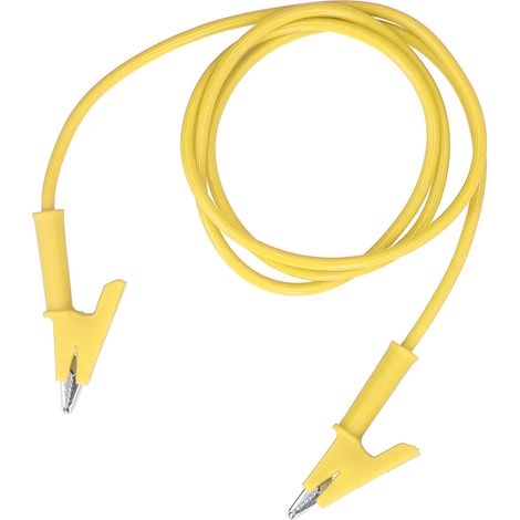 Câble de test à pince crocodile, double extrémité ouverte de 10 mm, jaune pour le test des batteries de véhicules. (1/5)