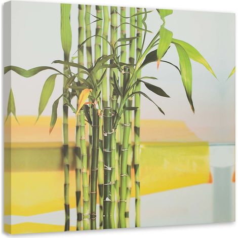 Tableau déco Feuilles de bambou Spa zen 40x40 (1/5)