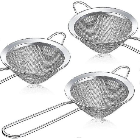 Lot de 3 passoires à thé coniques en acier inoxydable, idéales pour les cocktails. (1/4)