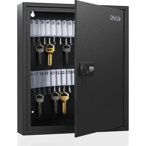 Armoire à clés 60 positions, modèle 2025, avec serrure à combinaison réinitialisable, noire, numérique, en acier. Organisateur de clés. (1/5)