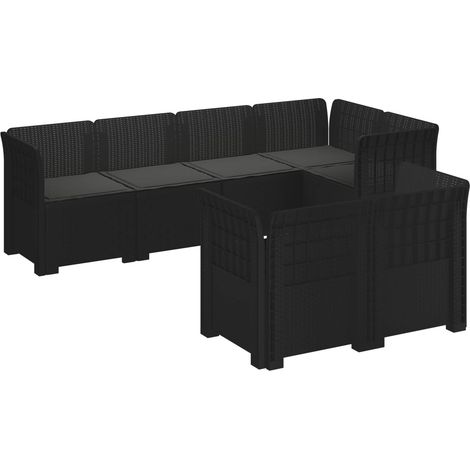 Divano 7 Posti da Giardino con Cuscini Aspetto Rattan PP vidaXL (1/5)