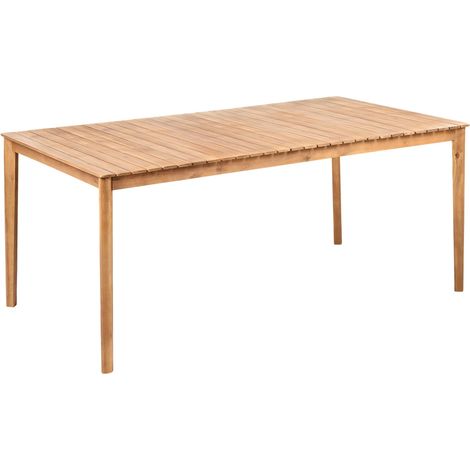 Tavolo da giardino rustico in legno di acacia per 6 persone, da esterno, 180 x 100 cm, marrone chiaro Jaco