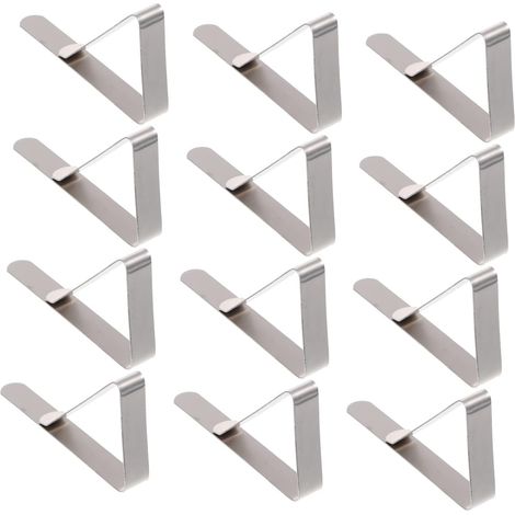 12pièces Lot de Pinces à Nappe Triangulaires pour Maintenir La Nappe Place Table (1/5)