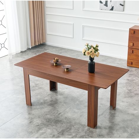 Tavolo da pranzo allungabile rettangolare 220 x 89 x 77 cm, effetto noce HAVRYA (1/5)