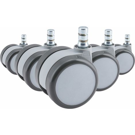 [GEBRAUCHT] B-Ware 5x Hartbodenrollen Rolo Move 60 11mm / 60mm Büro Stuhl Rolle (5er Pack) (1/2)