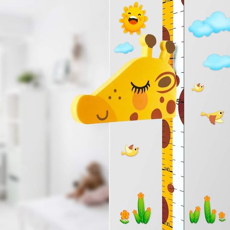 Giraffen-Wachstumstabelle, 3D-Skalenlineal, abnehmbarer Schreibständer, EVA, für Kinder