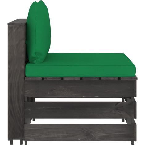 Canapé/Banquette central sectionnel avec coussins Bois imprégné de gris MJU9514 (1/5)