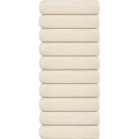 vidaXL Hand Towels "FROGN" 10 pcs Cream 50x100 cm 360 gsm