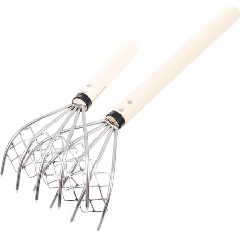 Ancinho Manual De 2 Peças Com Cabo Ergonômico Em Aço Inoxidável Para Jardinagem E Pesca. (1/5)