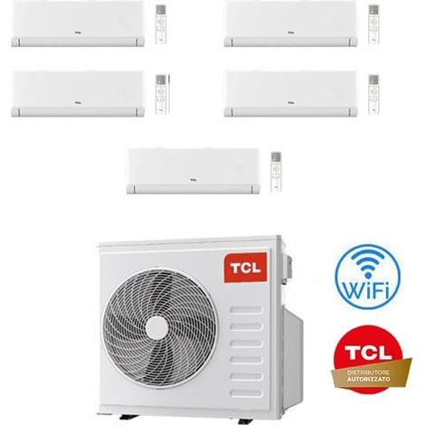 Climatizzatore Condizionatore TCL BreezeIN serie P5 Wifi R32 Penta Split Inverter 9000 + 9000 + 12000 + 12000 + 12000 BTU con U.E. MT4250 Classe A++/A+