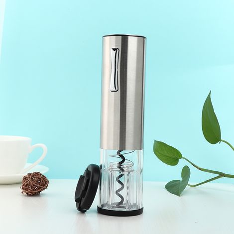 USB-wiederaufladbarer, intelligenter elektrischer Weinöffner, vollautomatischer Flaschenöffner, silberfarben (1/5)