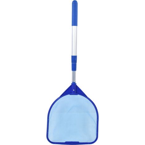 Épuisette télescopique 3 sections pour piscine, perche démontable 3 pièces, filet pointu pour feuilles, outil de nettoyage (emballé en sachet bulles blanc). (1/5)