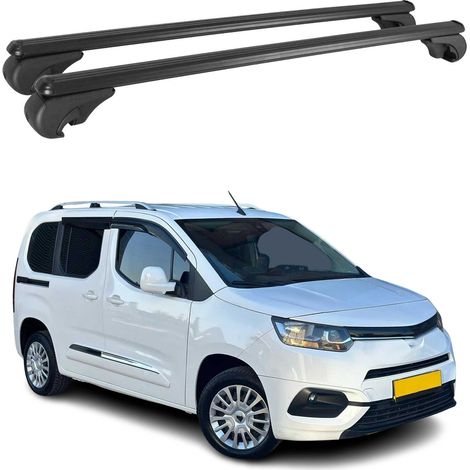 OMAC Aluminium Dachträger Querträger für Toyota Proace City 2019-2026 – TÜV / DIN 75302:2019 – Abschließbar – Max. 75 kg – 2 Stangen Schwarz (1/5)